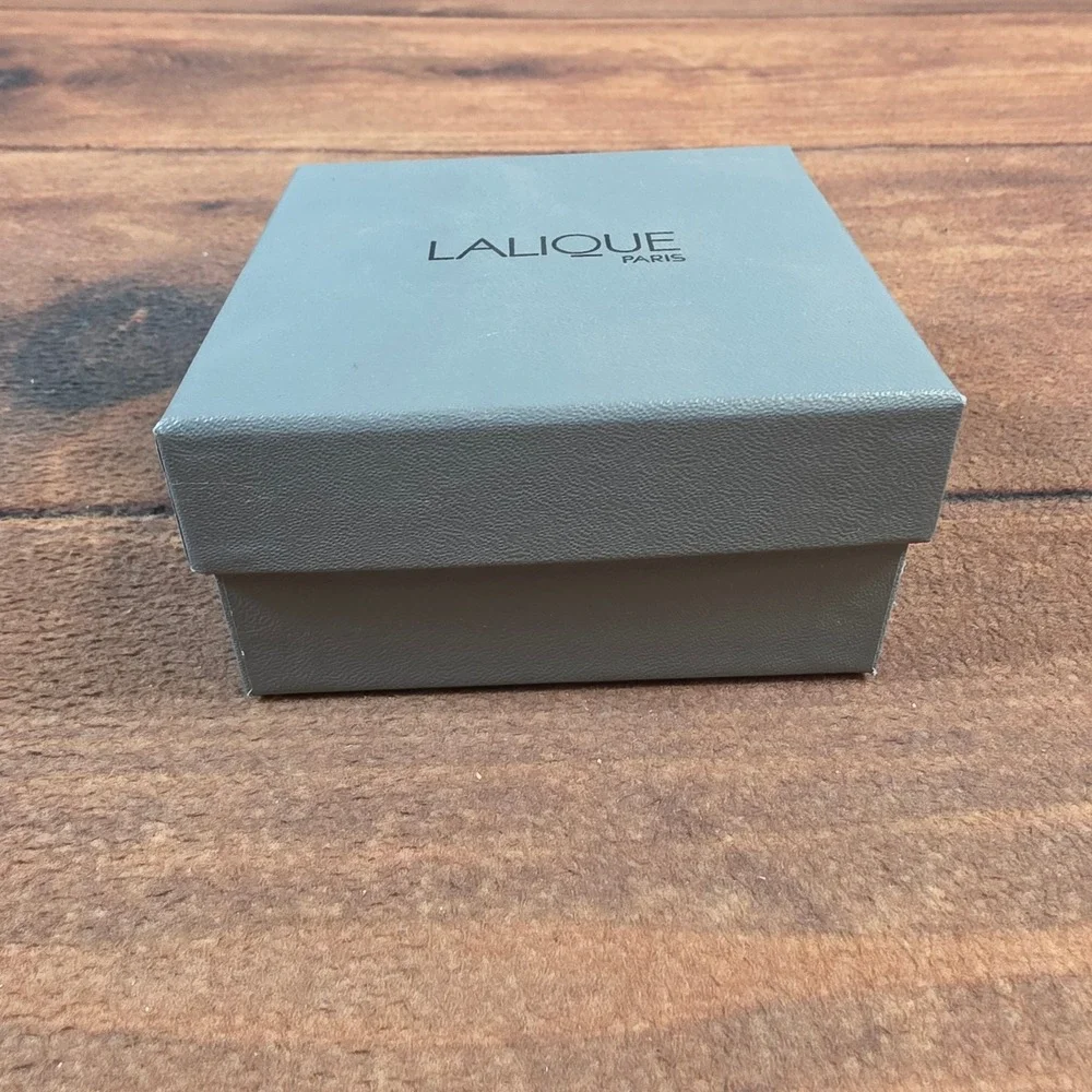 Lalique Jewelry Box OS Grey Excellent Square Logo Presentation Case